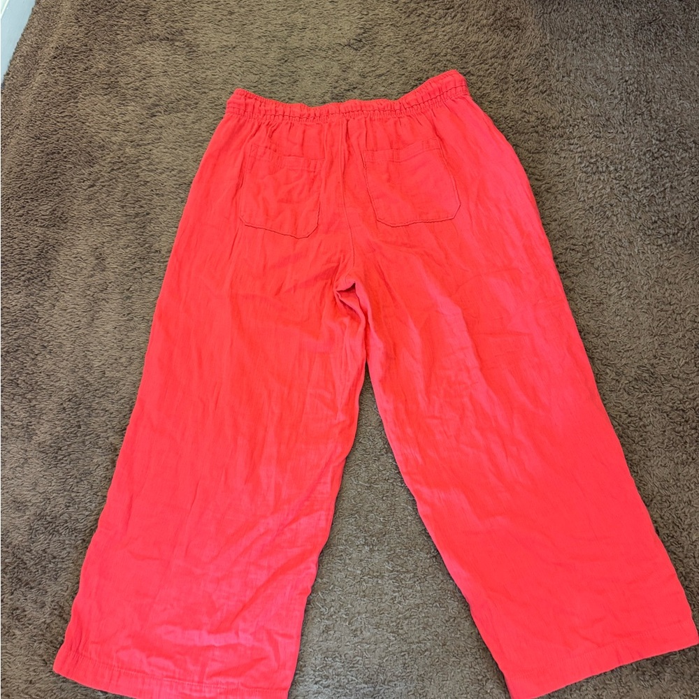 2 FOR $20 Old Navy Bright Orange Crop Pants Elastic Waist High Rise Casual L - Picture 8 of 8